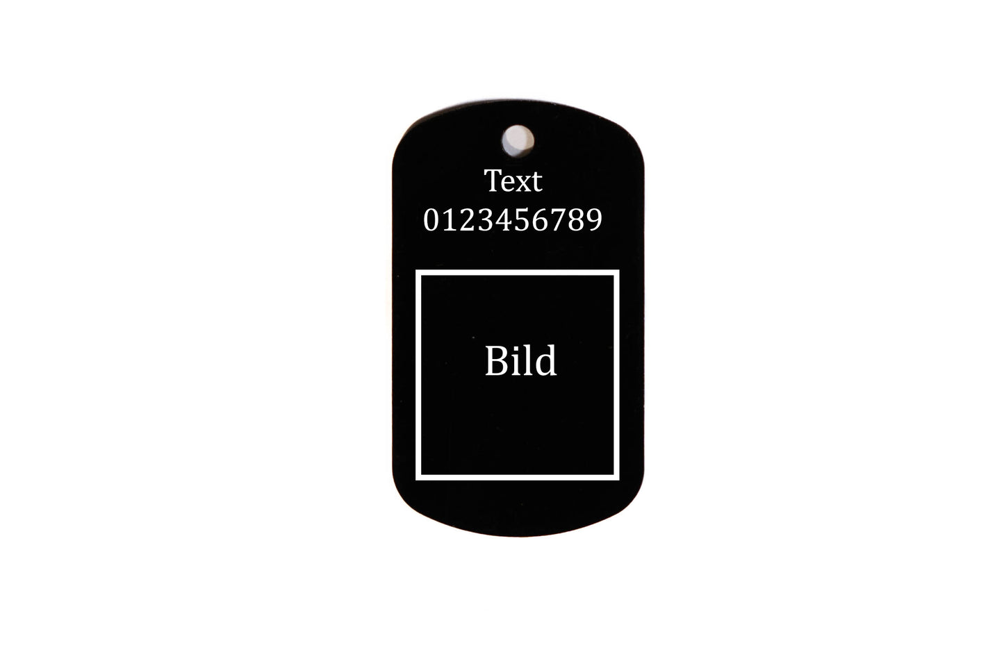 Dogtag – Rektangulär med Svart Coating