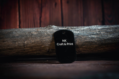 Dogtag – Rektangulär med Svart Coating